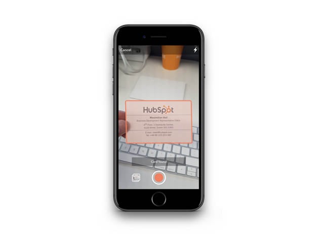Käyntikorttiskanneri HubSpot CRM