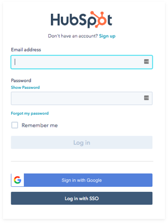 Kertakirjautuminen (Single Sign-On) HubSpot service